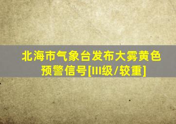 北海市气象台发布大雾黄色预警信号[III级/较重]